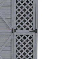 Capanno per archiviazione da giardino in legno, resistente alle intemperie, ampio spazio 101,5x56,5x175,3 cm, grigio(m-7)