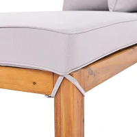 Set de scaune lounge de grădină din 3 piese, picioare ajustabile, 2 canapele de două locuri și 1 masă, Gri(m-12)