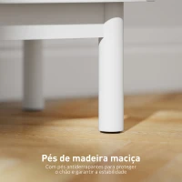 HOMCOM Mesa de Cabeceira com Porta de Vime Prateleira Ajustável e Pés de Madeira Estilo Boémio Mesa Auxiliar 40x35x58 cm Branco(m-7)
