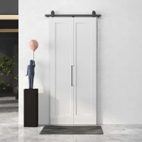 HOMCOM Porta Scorrevole a Libro Pieghevole a Portafoglio con Superficie Verniciabile, 90x210 cm, Bianco(m-8)