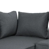 Juego de Muebles de Jardín para 5-6 Personas con 2 Sofás de 3 Plazas 1 Mesa Incluye 7 Cojines Grises Gris(m-8)