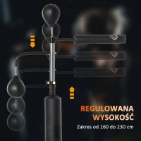 HOMCOM Stojak bokserski zestaw bokserski z gruszką 160–230cm z regulacją wysokości wolnostojący(m-5)