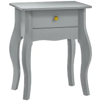 HOMCOM French Style Side Table with Drawer - Grey(m-1)