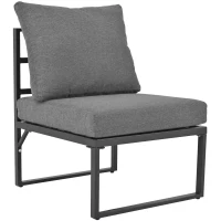 Set di mobili da giardino a 4 pezzi, divano 3 posti con tenda, 2 poltrone singole e tavolino da caffè, 176x178x145 cm, Grigio(m-9)
