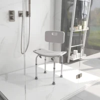HOMCOM Bath Chair Shower Stool Safety Seat Bathroom Adjustable Positions Elderly Aids(m-10)