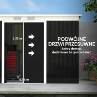 Domek na narzędzia altana szopa z rozsuwanymi drzwiami okno stal szary Outsunny(m-5)