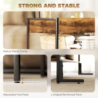 HOMCOM Lift-Top Coffee Table, with Storage - Rustic Brown(m-7)