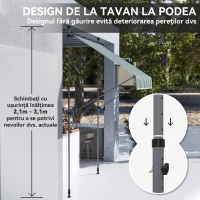 Outsunny Tenda de Soare cu Suporturi Reglabile și Manivelă, Verde și Alb(m-4)