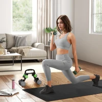 SPORTNOW Dumbbells Set with Storage Rack, 2 x 1kg, 2 x 3kg, 2 x 5kg, Green(m-2)