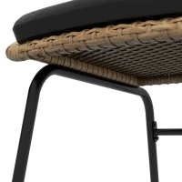 Outsunny Set da Bistrò in Rattan per Terrazza, Set di Mobili da Giardino, 2 Sedie e Tavolo, Giallo(m-4)