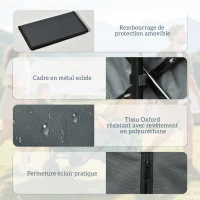 Outsunny Chariot à roulettes pliable chariot de transport à roulettes charge 70 kg poignée télescopique 108 x 55 cm gris foncé(m-5)