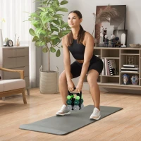 SPORTNOW Dumbbells Set with Storage Rack, 2 x 1kg, 2 x 3kg, 2 x 5kg, Green(m-8)