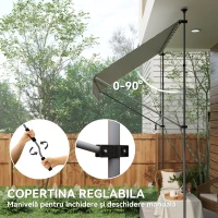 Outsunny Tenda de Soare cu Suporturi Reglabile și Manivelă, Verde și Alb(m-5)