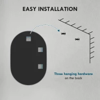 HOMCOM 60cm Round Tempered Glass Bathroom Mirror - Silver Tone(m-7)