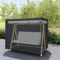 Outsunny Housse de Protection balancelle de Jardin 3 places, bâche étanche et anti-UV 420D, dim. 2,20L x 1,25l x 1,72H m PE Noir(m-2)