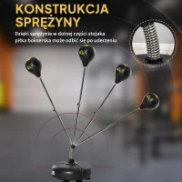HOMCOM zestaw z gruszką bokserską stojak fitness worek bokserski zestaw treningowy z regulacją wysokości 133-151 cm z 1 parą rękawic odpowiedni dla profesjonalistów i początkujących kolor czarny | Aosom(m-6)