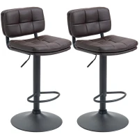 HOMCOM Height Adjustable Barstools Set of 2, Swivel Bar Stools with Footrest for Kitchen Counter, Home Bar(m-11)