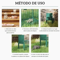 Outsunny Trampa para Animales Vivos con Puerta Jaula de Captura Metálica con Asa para Conejos Visones Pequeños 60x18x20 cm Verde Oscuro(m-5)