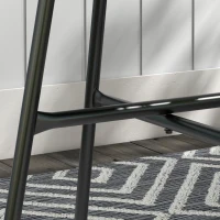 Outsunny Tavolino da Giardino in Stile Boho in Rattan PE, Superficie in Vetro Temperato, 50x50x50 cm, Nero(m-3)