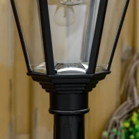 Outsunny Stâlp Solar de Grădină cu Lumină LED și Senzor de Mișcare, Negru(m-7)