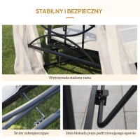 Outsunny huśtawka ogrodowa huśtawka z dachem rozkładana funkcja łóżka leżak ogrodowy pawilon(m-8)