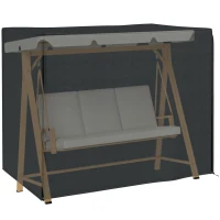 Outsunny Housse de Protection balancelle de Jardin 3 places, bâche étanche et anti-UV 420D, dim. 2,20L x 1,25l x 1,72H m PE Noir(m-10)