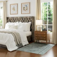 HOMCOM Alfombra Salón 170x120 cm Lavable en Lavadora Pelo Corto Estilo Moderno Tapete para Sala de Estar Dormitorio Gris Oscuro(m-9)