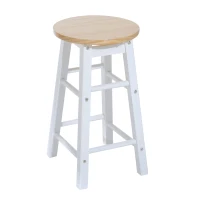 HOMCOM Pine Wood 3-Piece Compact Folding Dining Table with Stools White(m-8)