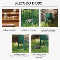 Outsunny Gabbia Trappola per Ratti, Topi e Nutrie con Porta Singola, 60x18x20cm, Verde(m-5)