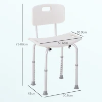 HOMCOM Bath Chair Shower Stool Safety Seat Bathroom Adjustable Positions Elderly Aids(m-3)