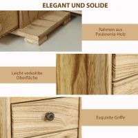 HOMCOM Schmuckbox, Schmuckschatulle, 4-stufiges Layout, integrierter Spiegel, Holz, Braun(m-6)