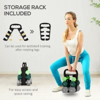 SPORTNOW Dumbbells Set with Storage Rack, 2 x 1kg, 2 x 3kg, 2 x 5kg, Green(m-5)