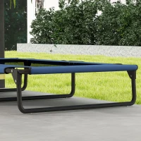 PawHut Lit surélevé pour chiens pliable rafraîchissant, lit de camp pour animaux en maille respirante 107x61x20cm bleu foncé(m-9)