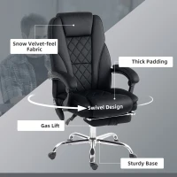 Vinsetto Massage Office Chair, Heated Reclining Computer Chair with Adjustable Height and Footrest, Black(m-7)