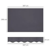 Outsunny Pânză de Schimb pentru Copertină Retractabilă Anti UV 30+, 3.47x2.9 m, Gri(m-3)