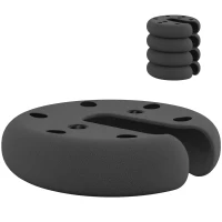 Outsunny Conjunto de 4 Pesos para Carpas y Cenadores Pesos Rellenos de Cemento de 2,2 kg c/u Apilables Ø20x4,5 cm Negro(m-10)