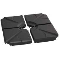 Outsunny Base para Chapéu de Sol de 4 Peças Recarregável com Areia 72 kg ou Água 56 kg para Jardim Pátio ou Terraço Preto(m-10)