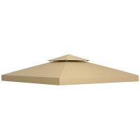 Outsunny Toit de Remplacement pour pavillon de Jardin Toile de Rechange pour pavillon tonnelle Tente 3 x 3 m Beige