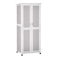 Outsunny Casetta Porta Attrezzi in Legno di Abete a 3 Livelli con Tetto in Bitume, 77x58x175 cm, Grigio