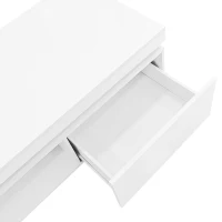 High Gloss LED Coffee Table with Storage Drawer, Display Shelf, Modern Centre Table with Remote-Controlled Lighting, 100L x 50W x 40H cm, White(m-12)