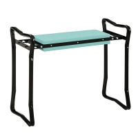 Outsunny Tabouret de Jardin Pliable agenouilloir de Jardin siège Jardinage avec Coussin Acier EVA Noir Vert