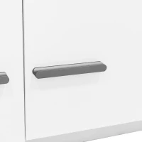 TV Unit with Storage, Waterproof and Scratch- resistant Surface, Up 70in TV Size - White+Black(m-13)