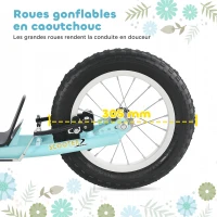 HOMCOM Trottinette pour enfants 5 à 12 ans 2 roues, patinette enfant avec hauteur réglable 120 x 58 x 85-95 cm bleu(m-5)