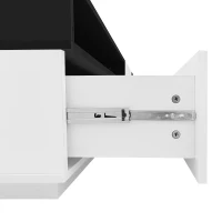 TV Unit with Storage, Waterproof and Scratch- resistant Surface, Up 70in TV Size - White+Black(m-12)