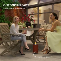 Outsunny Smokeless Fire Pit, 16 x 16 cm Stainless Steel Portable Wood Burning Firepit with Poker, Wood or Pellet Fuelled Tabletop Fire Pit for Garden Camping Bonfire Party, Red(m-7)