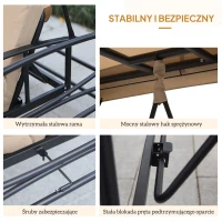 Luksusowa Huśtawka Ogrodowa Outsunny z Ochroną Przeciwsłoneczną i Moskitierą, 3-osobowa, Beżowa(m-8)
