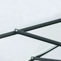 Outsunny Ombrellone da Parete Mezzaluna Salvaspazio con Apertura a Manovella, Crema(m-8)