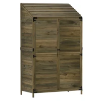 Outsunny 103.5 x 59 cm Wooden Garden Shed - Brown(m-1)