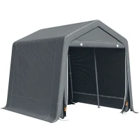 Outsunny Carpa de Jardín Exterior 2,8x2,4x2,4 m Cobertizo Exterior con 2 Puertas con Cremallera Impermeable Anti-UV Carpa Gris(m-10)