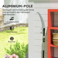 Outsunny Teleskop Astsäge 1,5–2,6m Baumschere mit Feststellvorrichtung, Teleskop-Griff Antihaftbeschichtet Klinge Schwarz(m-6)
